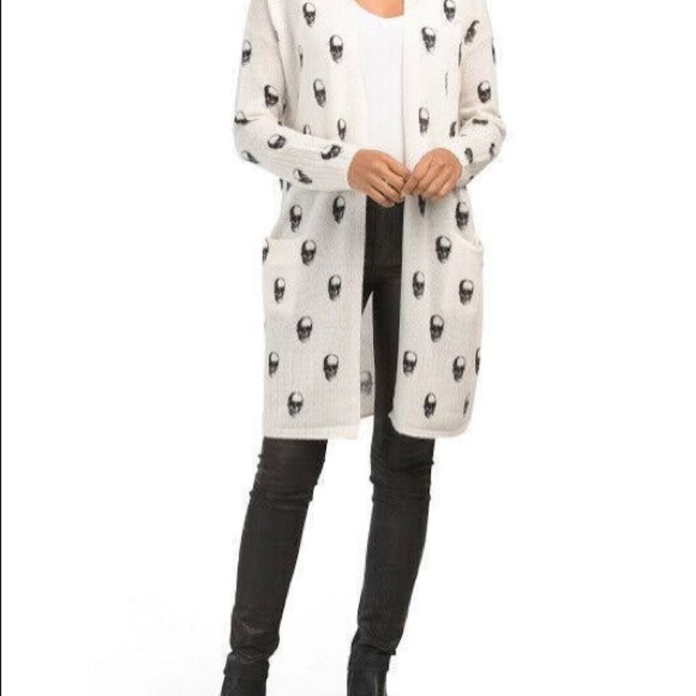 NWT Harper Skull Print Open Cardigan